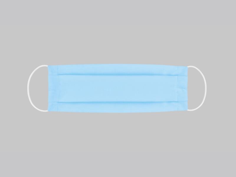Ústní rouška bavlněná na gumičku 15x24 cm světle modrá
