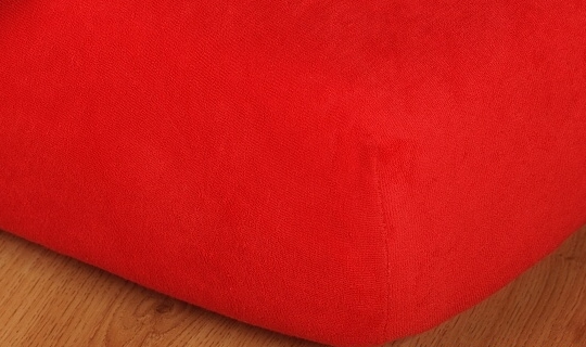 Prostěradlo froté dětská postýlka 70x160 cm červená