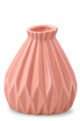Dekorativní váza keramická reliéfní růžová  - zobrazit detaily