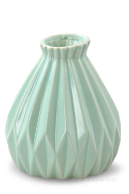 Dekorativní váza keramická reliéfní mintová  - zobrazit detaily