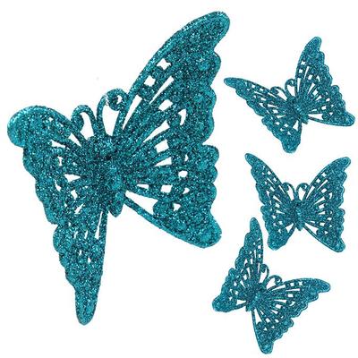 4 ks krajkových motýlků tyrkysový  - zobrazit detaily