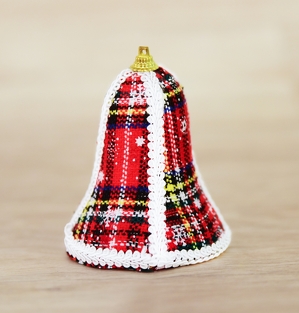 Vánoční zvonek  zdobený látkou  - zobrazit detaily