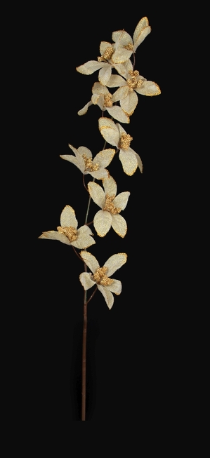 Květy orchideje délka cca 90 cm zlaté  - zobrazit detaily