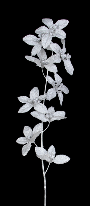 Květy orchideje délka cca 90 cm stříbrné  - zobrazit detaily