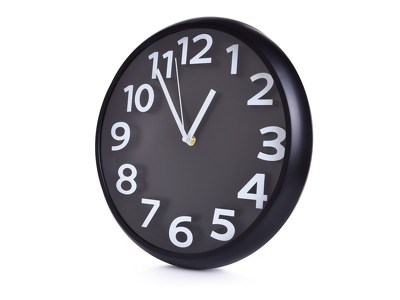 Velké nástěnné hodiny průměr 31,5 cm, černé - zobrazit detaily