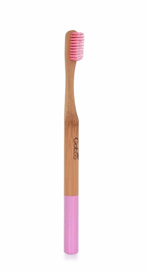 Zubní kartáček GoEco? BAMBOO, z bambusu s velmi měkkými štětinkami pastelově růžový - zobrazit detaily