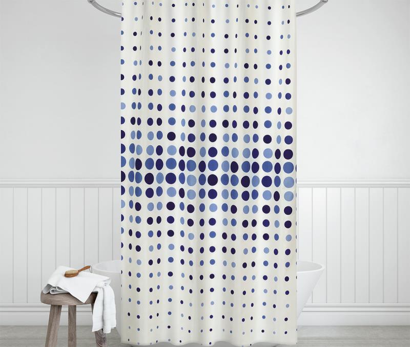 Koupelnové závěsy 180x200 cm modré tečky