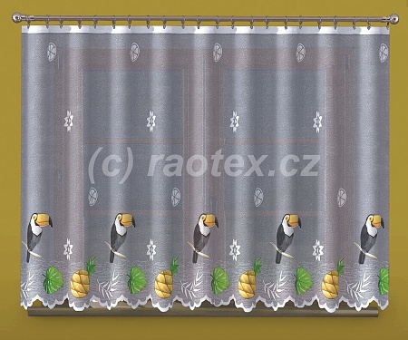 Záclona kusová Tukani výška 130cm, šíře 400cm barevná