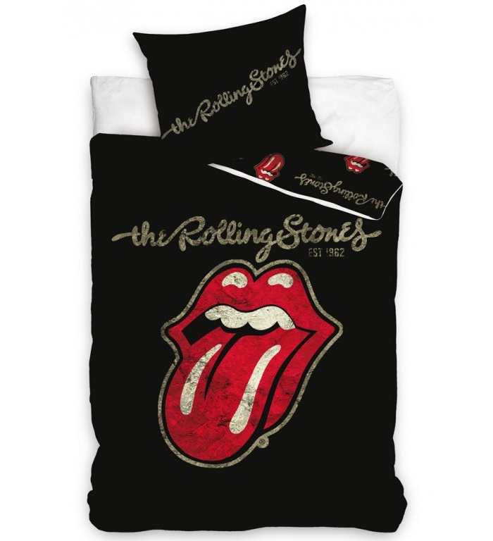 Bavlněné povlečení Rolling Stones Black 70x90,140x200 cm