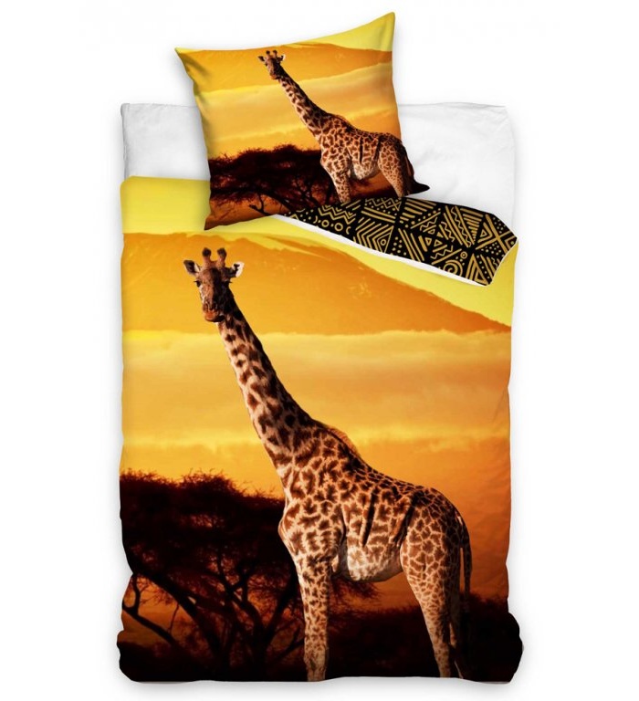 Bavlněné povlečení Žirafa Etno 140x200,70x90 cm 