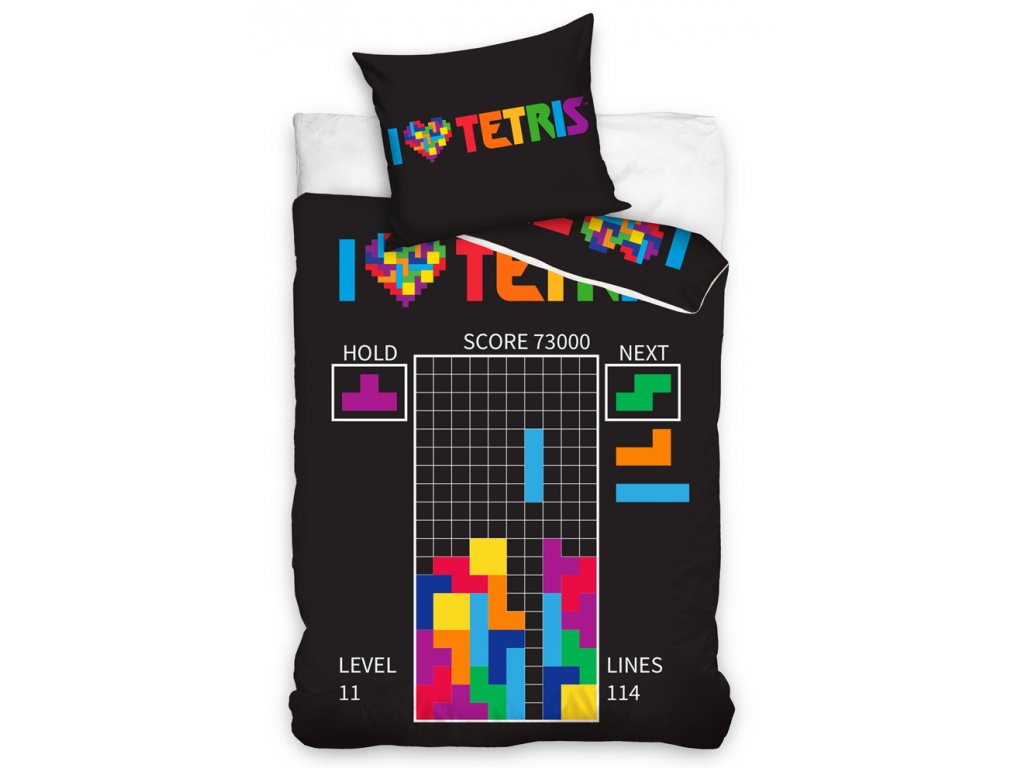 Bavlněné povlečení Tetris Level 11 140x200,70x90 cm 