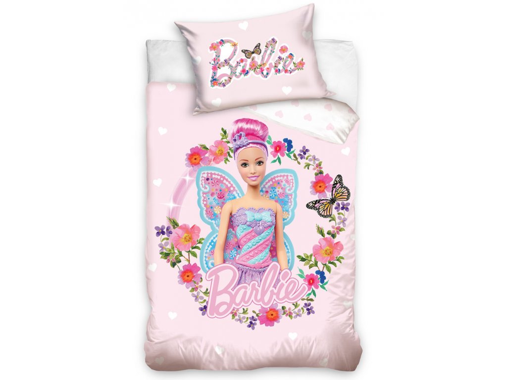 Povlečení do postýlky Barbie Motýlí Víla 40x60, 100x135 cm - zobrazit detaily