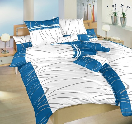 Povlečení bavlna francie 240x200, 2x 70x90 cm Tenerife modré