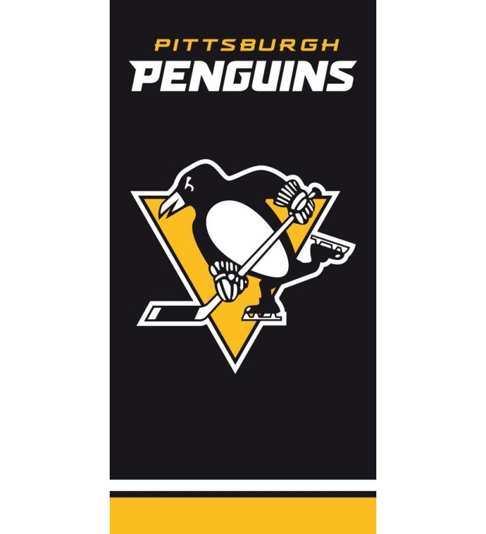 Osuška NHL Pittsburgh Penguins Black 70x140 cm černá
