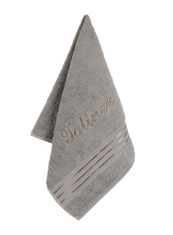 Froté ručník Linie - Tatínek 50x100 cm tmavě šedá