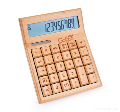 Multifunkční bambusová kalkulačka s velkým displejem 12 číslic - zobrazit detaily