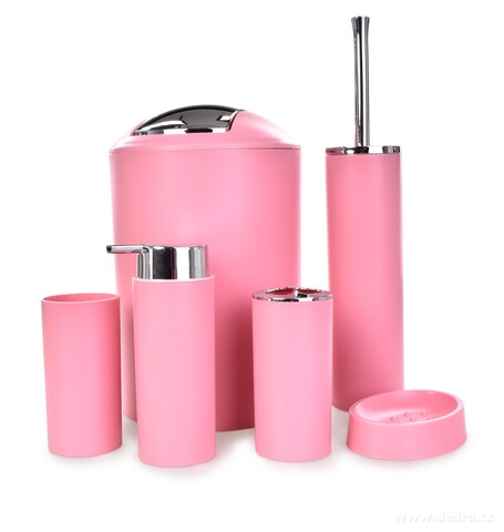 6dílný koupelnový set, pastelově růžový  - zobrazit detaily