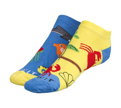 Ponožky nízké Pláž 39-42 žlutá, modrá