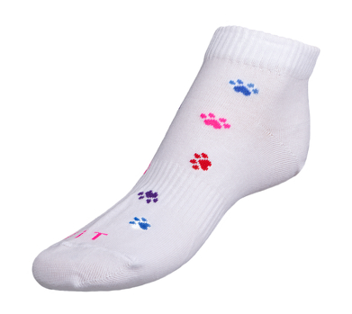 Ponožky nízké Tlapky barevné 35-38 bílá