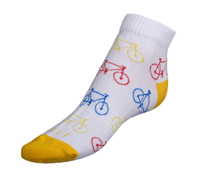 Ponožky nízké Kolo 35-38 bílá, žlutá