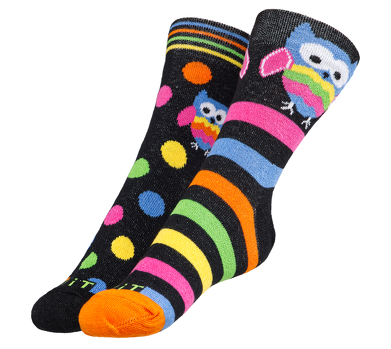 Ponožky dětské Sova 20-24 černá, růžová, modrá, zelená, žlutá